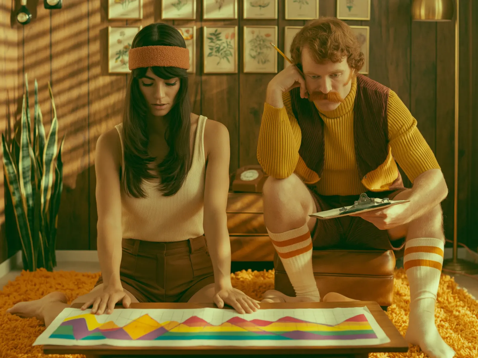 A studio team reviewing attendance and revenue
